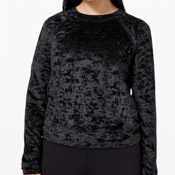 Lululemon Crew, crushed velvet, black/blue - Picture 3 of 5